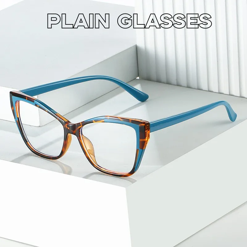 

Trendy Cat Eye Optical Spetacle Glasses Women Ultralight Metal Anti-blue Decoration Eyeglasses Ladies Fashion Plain Eyewear