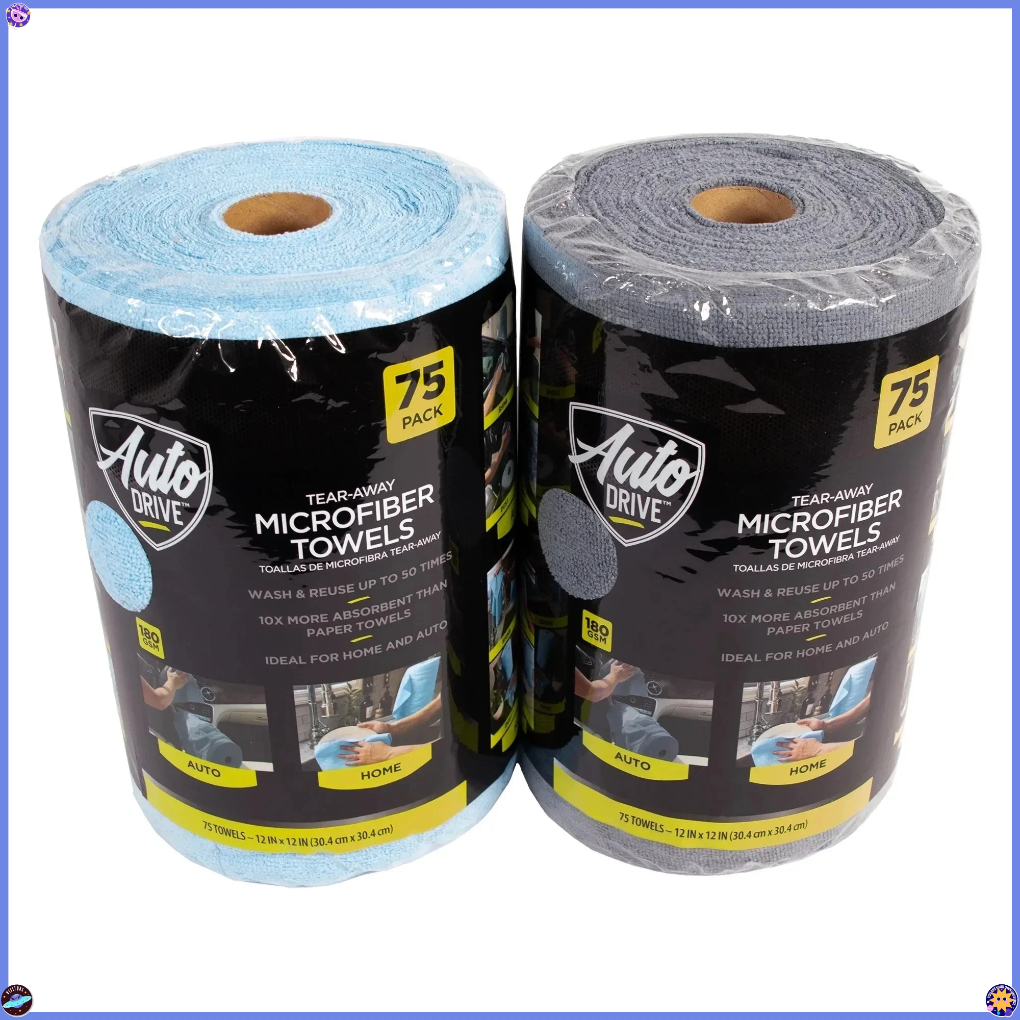 

Многоцелевой рулон полотенец из микрофибры, упаковка 75 шт., можно стирать в машине, многоразовый, без ворса и полос для чистки