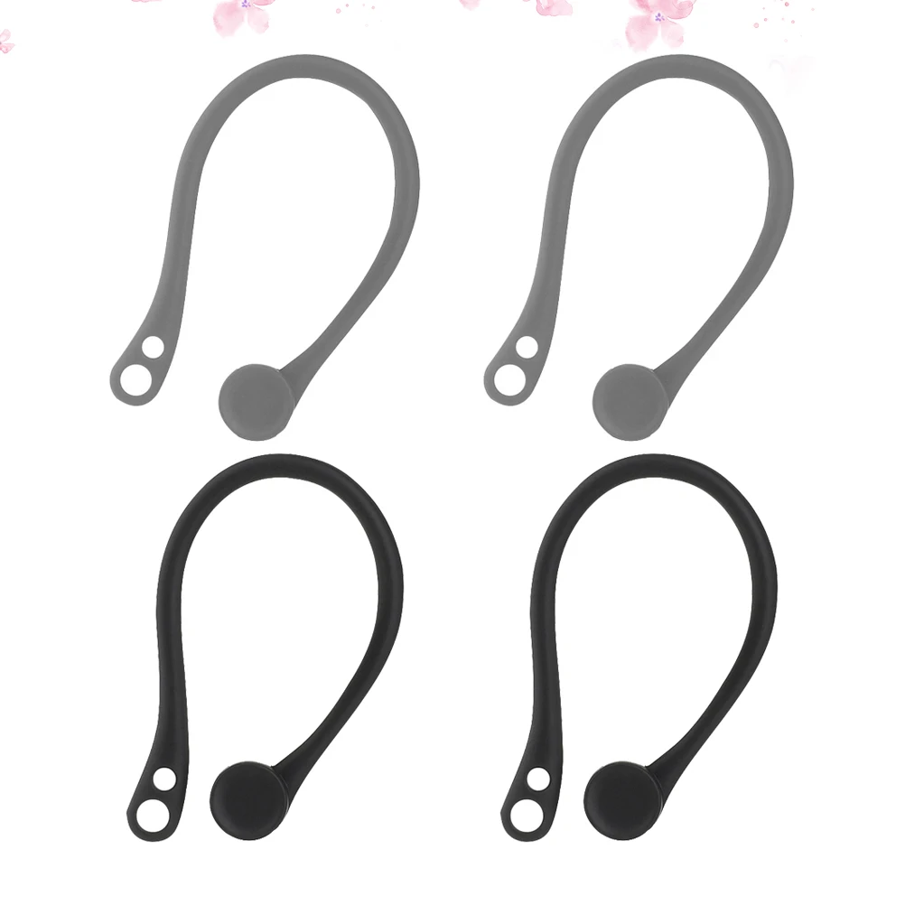 

Silicone Ear Hooks For Earphone Anti-Slip Earbuds Covers Comfortable Fit Running Jogging Cycling Grey Black Ear Hook
