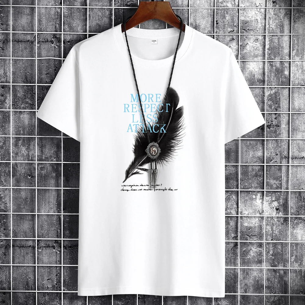 JFUNCY Men's Summer Cotton T-Shirt Big Size Clothing Customized Design Hand-Painted Unique Style Fashionable Casual Wear