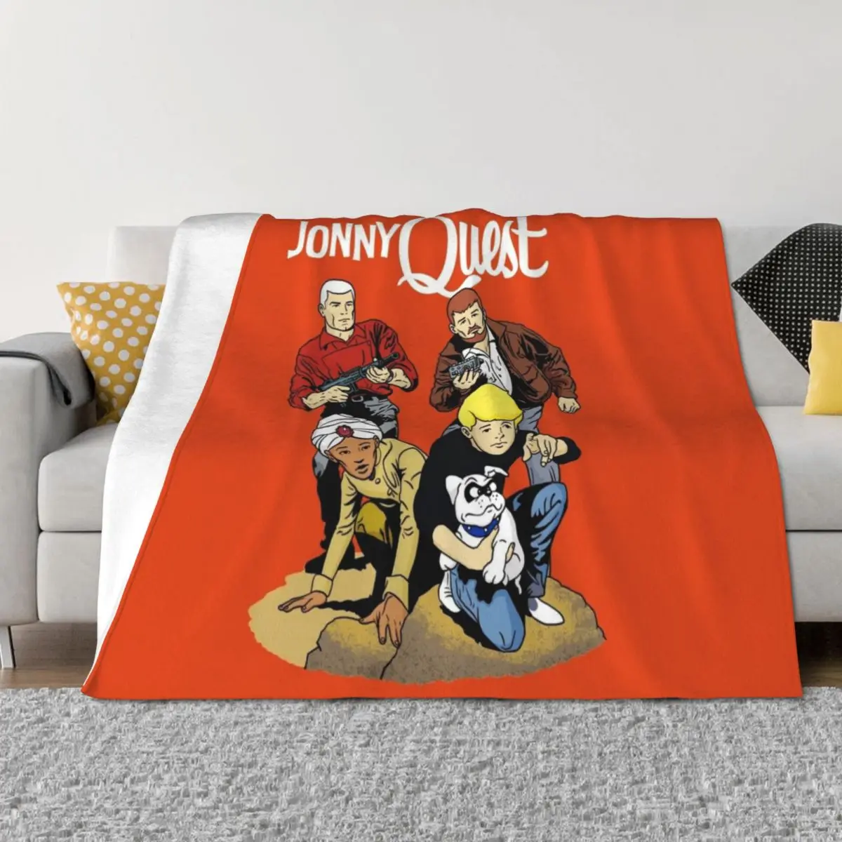 

60s Jonny Quest Tribute with Main Characters Throw Blanket Plaid on the sofa Quilt warm for winter Hairy Blankets