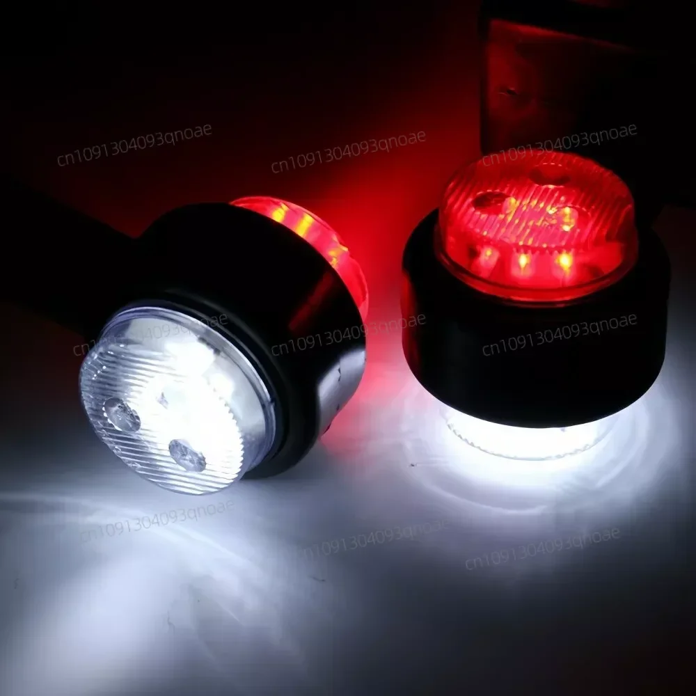 2X Truck Trailer LED Elbow Rubber Side Marker Light White Red Outline Clearance Indicator Lamp For Lorry Van Caravans Multi Volt
