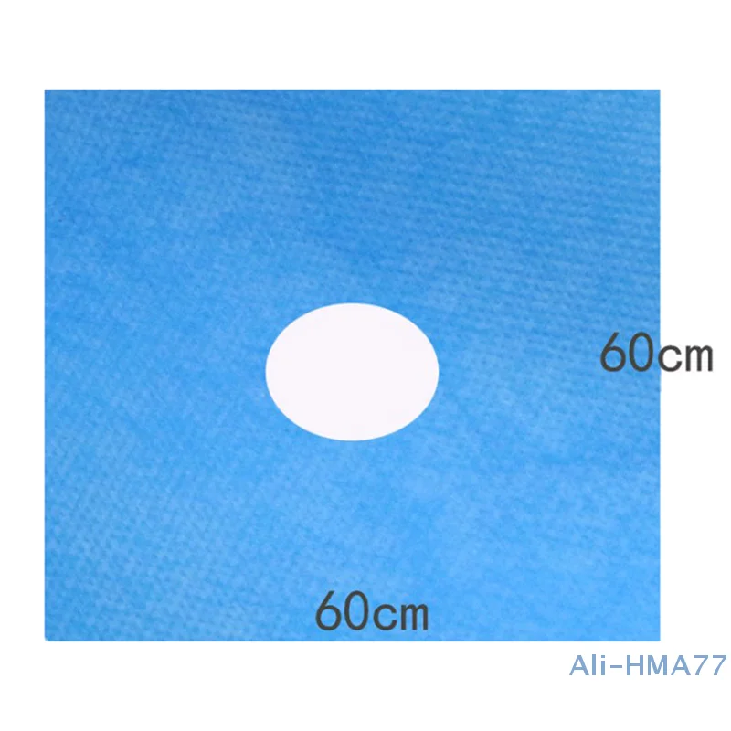 40pcs Disposable Surgical Drapes Surgical Sheet Blue Surgical Towel Non-woven Sterile Hole Sheet 600*600mm