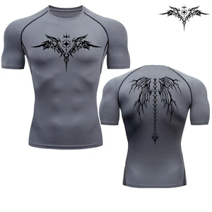تي شيرت ضغط للجري بطبعة أنيمي رجالي, سريع الجفاف, ملابس رياضية للياقة البدنية, رياضات رياضية, كم طويل, بلوزة قابلة للتنفس, كاجوال, S-3XL أفضل 8 قميص كمال أجسام أنيمي مبيعا - No3