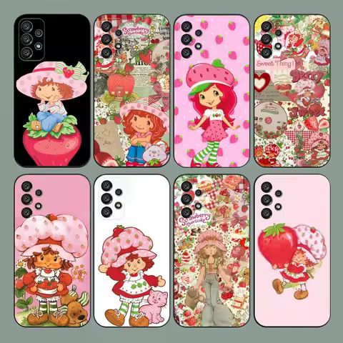 S-Strawberry S-Shortcakes Phone Case For Samsung Galaxy A20,A21s,A22,A31,A32,A52,A53,A72,73,A80,A91 Soft Black Cover