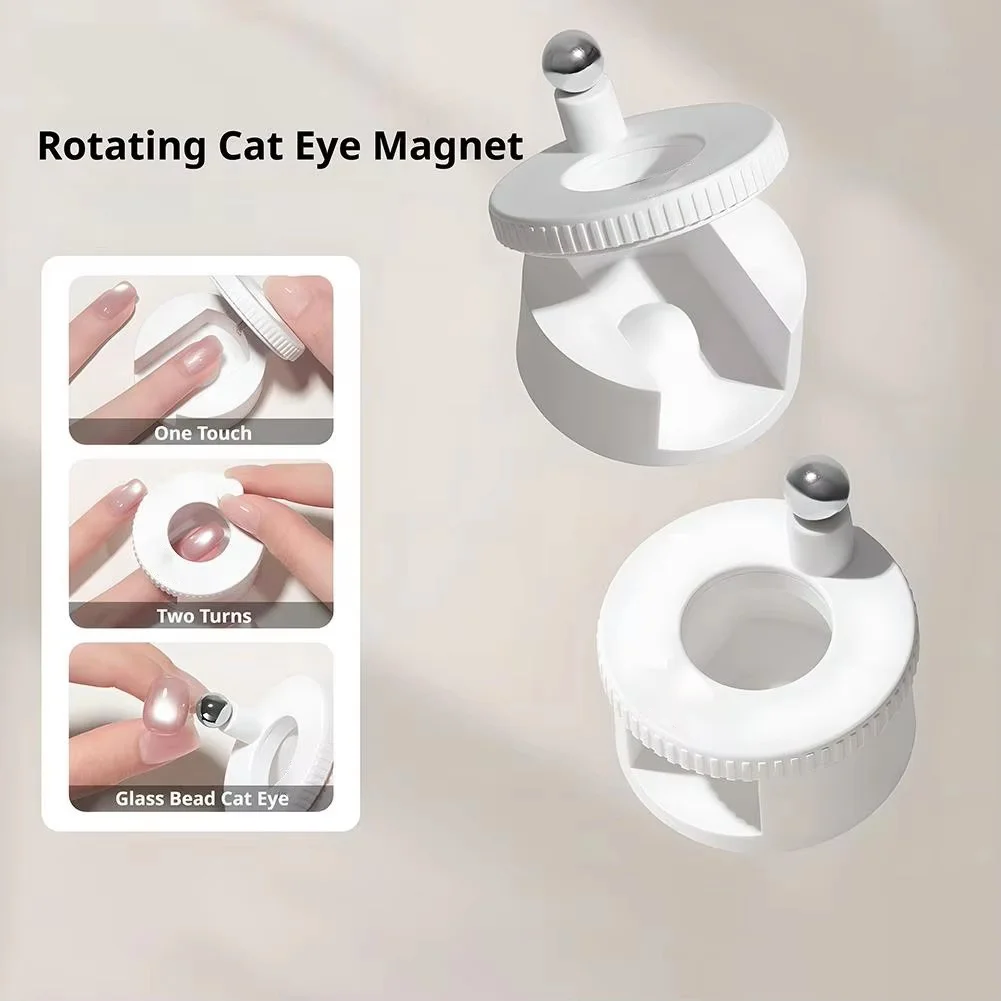 Rotierender Katzenaugenmagnet, einfach zu bedienen, Glasperlen-Effekt, Blumenmuster, unterstützt Nagelkunst-Werkzeug für Gel-Nagellack