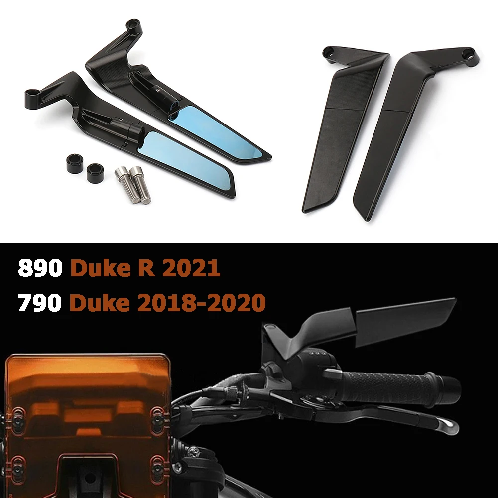 New For 890 Duke R 2021 For 790 Duke 2018 2019 2020 Motorcycle Mirror CNC Aluminum Side Rearview Blue Anti-glare For 890 DUKE R