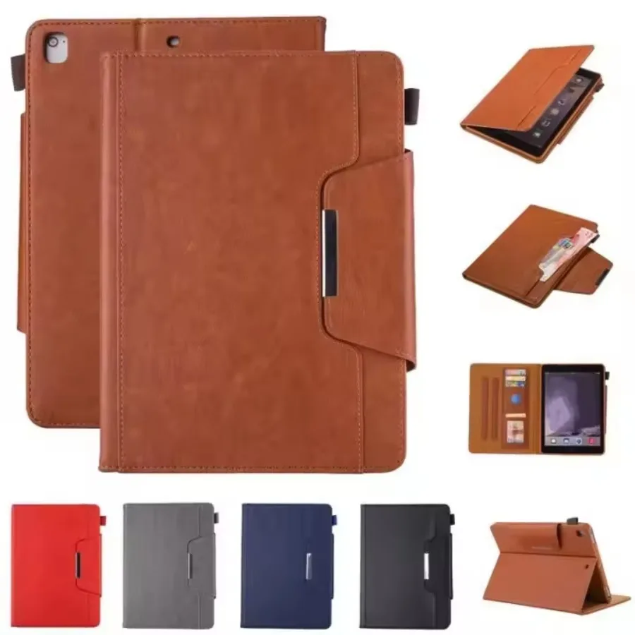 

High Quality Multifunction Card Slot Folding Holder Leather Tablet Cover Case for Ipad Pro 12.9 Inch 11 Inch Air2 Mini 5 6