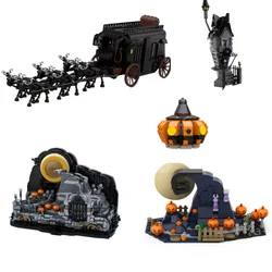 BuildMOC Horror Halloween Nightmarealed Ghosts Witch Before Christmass Building Block Set Spiral Hill Pumpkin Brick Kids Toys