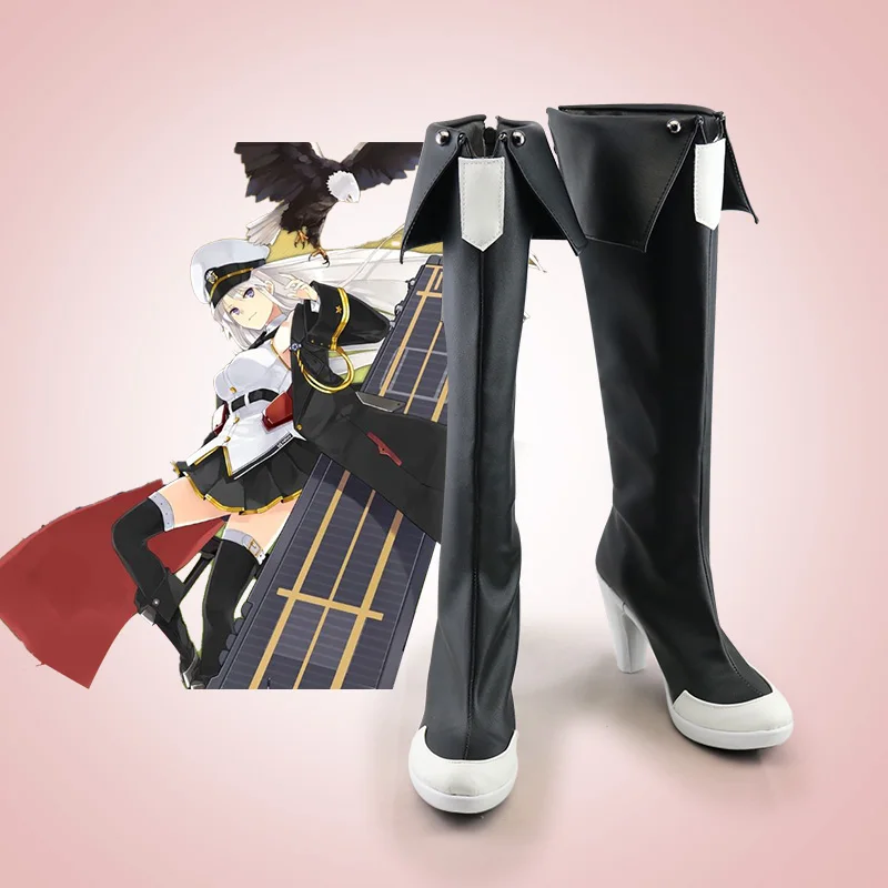 Azur Lane Cosplay Schuhe USS Enterprise Overknee-Stiefel mit hohen Absätzen Halloween Maskerade Karneval Party Kostüm Requisiten