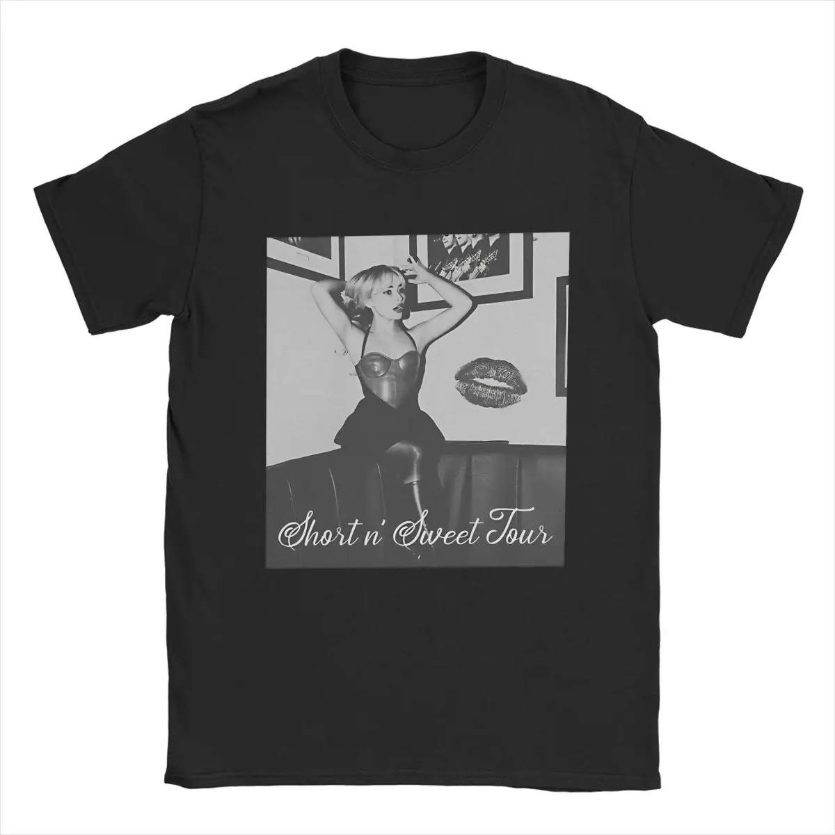 Men Sabrina Carpenter Short N Sweet Tour Vintage Kisses T Shirt Cotton Clothes Humor Short Sleeve Round Neck Tees T-Shirts