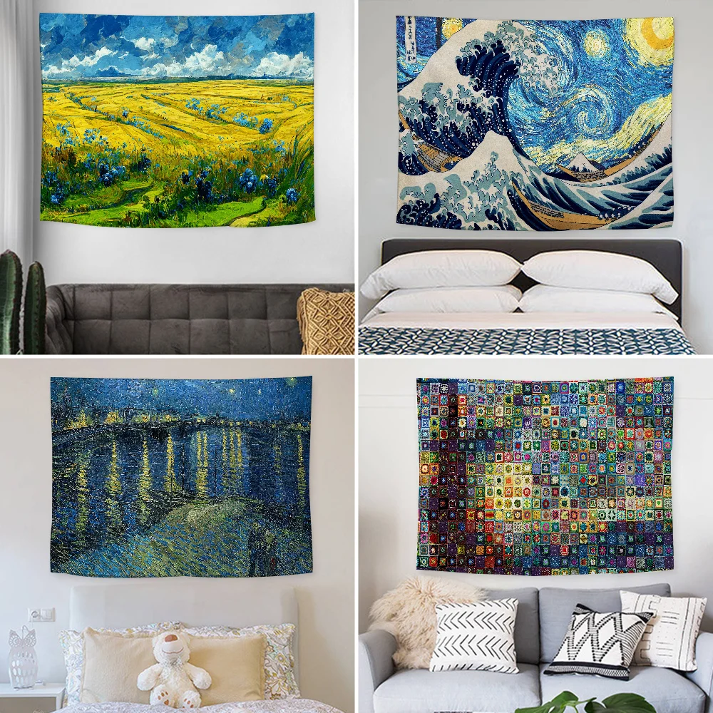 

Van Gogh Tapestry Decoration party Background Hanging Cloth Bedroom Tapestry Room Decor Aesthetic
