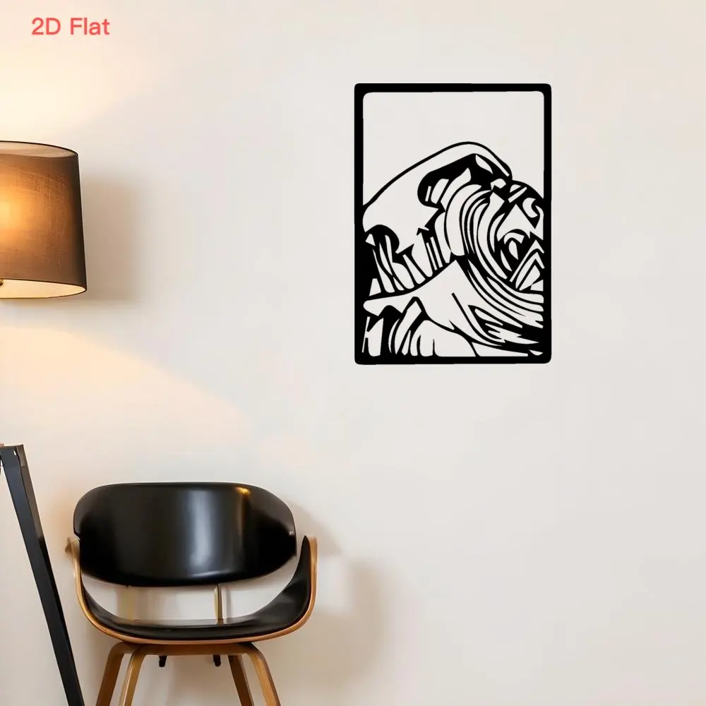 CIFBUY Iron Wall Art Modern Laser Cut Wavy Metal Ocean Wave Decor Black Forged Plate For Living Room Coastal Minimalist Home
