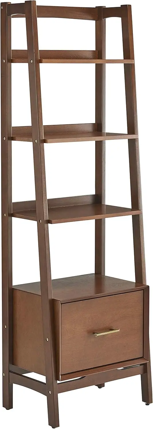 Landon Small Etagere Bookcase, Mahogany