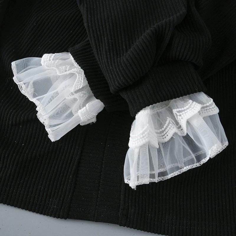 Faux Sleeves Decorative Sleeves Sweater Lace Cuff Ruffle False Sleeves Cuff Extension Universal Multilayer Lace Cuffs