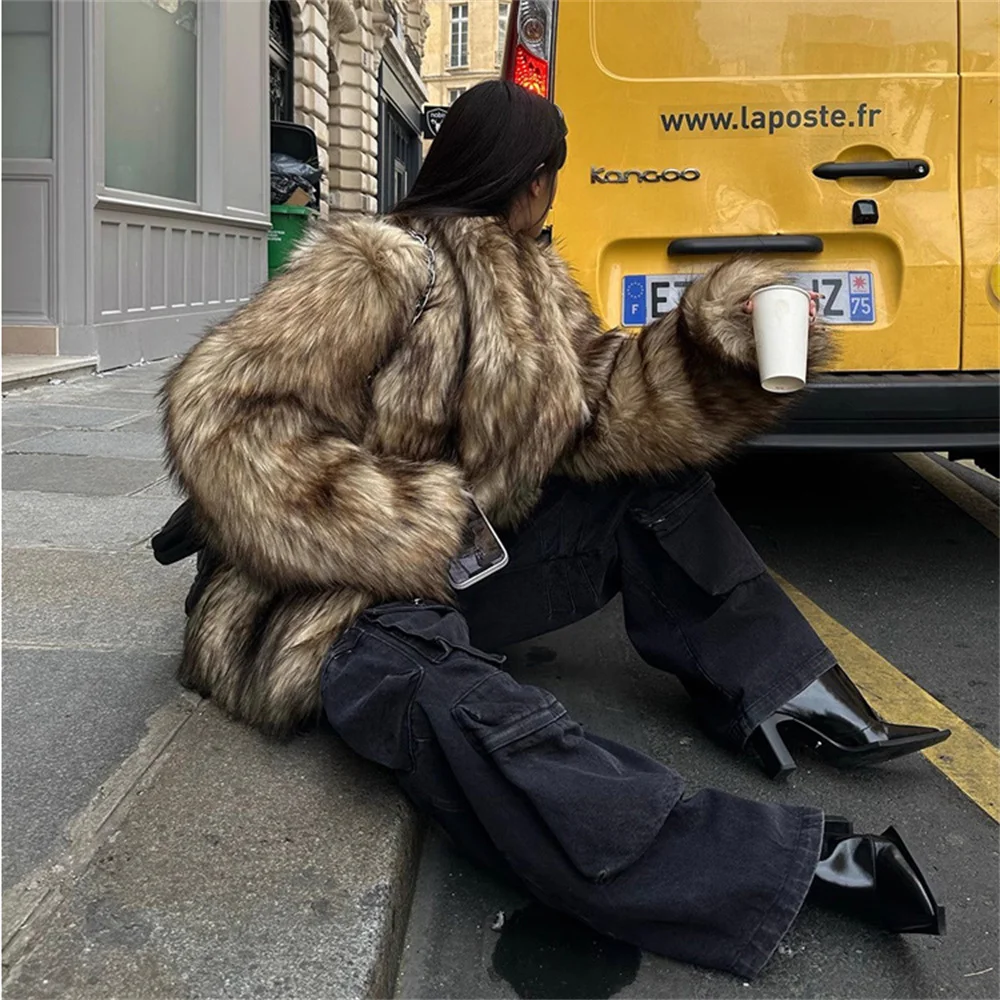 Female Jackets New Autumn Winter Warm Plush Women's Coat Streetwear Loose Lady Outerwear Feminina Oversized Jacket For Women