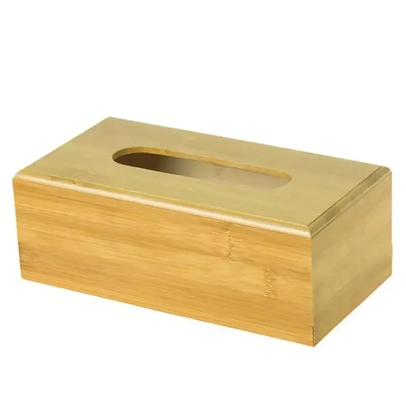 S/M/L Tissue Box Bamboo Napkin Boxes Car Tissue Holder Shelf Storage Case For Household Living Room Bathroom Drawer Paper Box