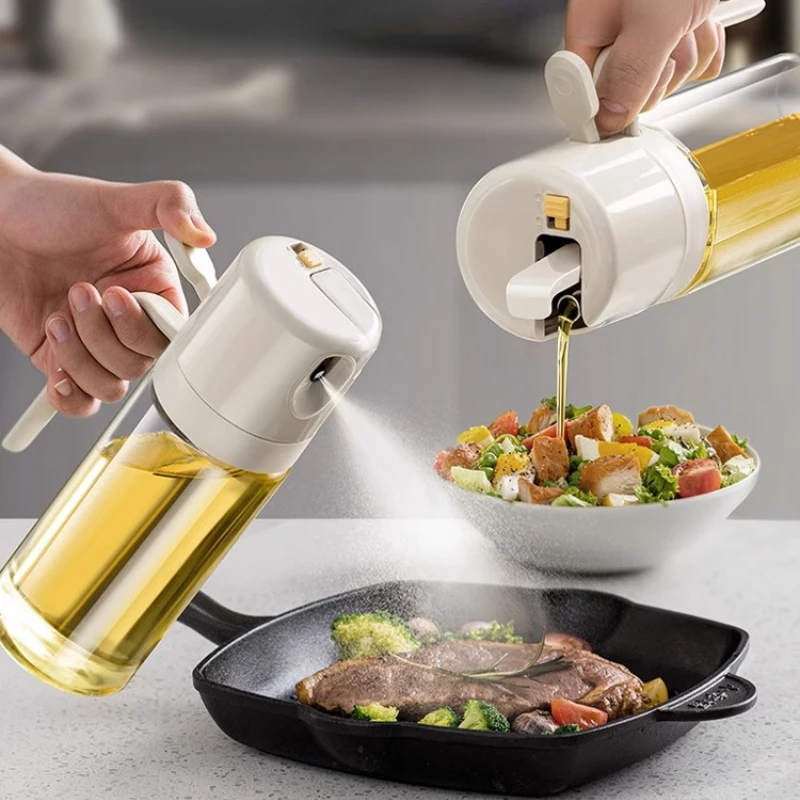 Non-Drip Olive Oil Dispenser Set with Spray Bottle - Perfect for Cooking and Grilling