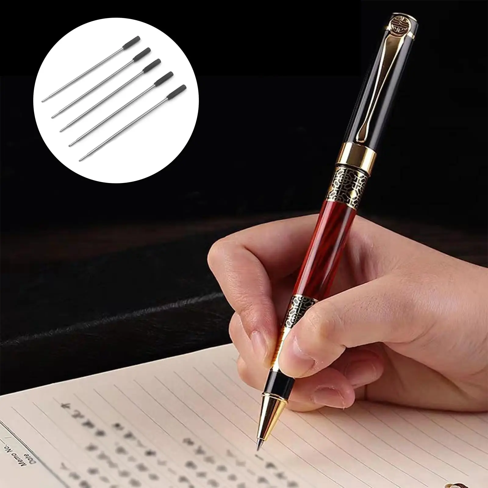 10pack/lot Metal Ballpoint Pen Refills Strong And Eco-friendly Non-deformable Replacement Metal Made