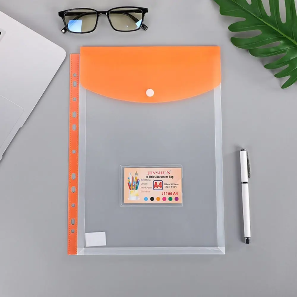 Loose Leaf A4 Expandable Binder Pocket 11 Holes Waterproof Binder Punched Pockets Transparent Simple Binder Cash Envelopes