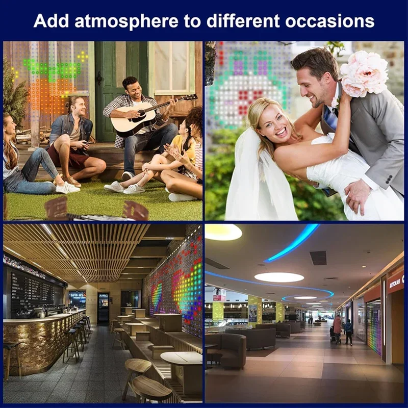 USB LED أضواء الستار الذكية متعدد الألوان الجنية ضوء عن بعد بلوتوث APP التحكم DIY نص الكرتون الموسيقى تغيير عرض عيد الميلاد #6