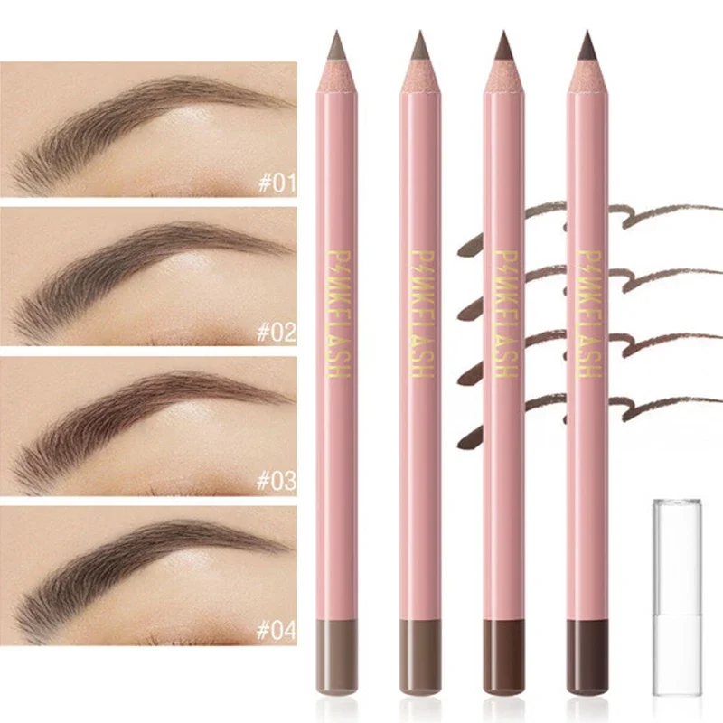 4 Color Brown Eyebrow Pencil Waterproof Sweat-proof Long Lasting Easy To Wear Natural Wood  Eyebrow Pen Makeup Eyebrow Cosmetics