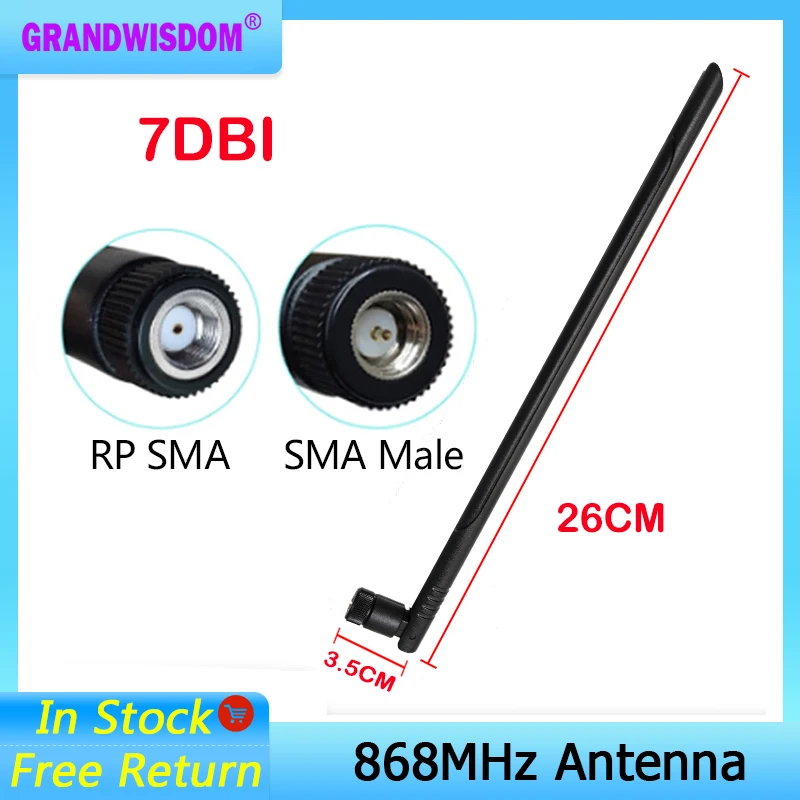 GWS 1P 2P 868MHz 915MHz Antenna 29CM LORA 7dbi SMA Male FEMALE Connector GSM 915 for lora lorawan module 868 signal repeater