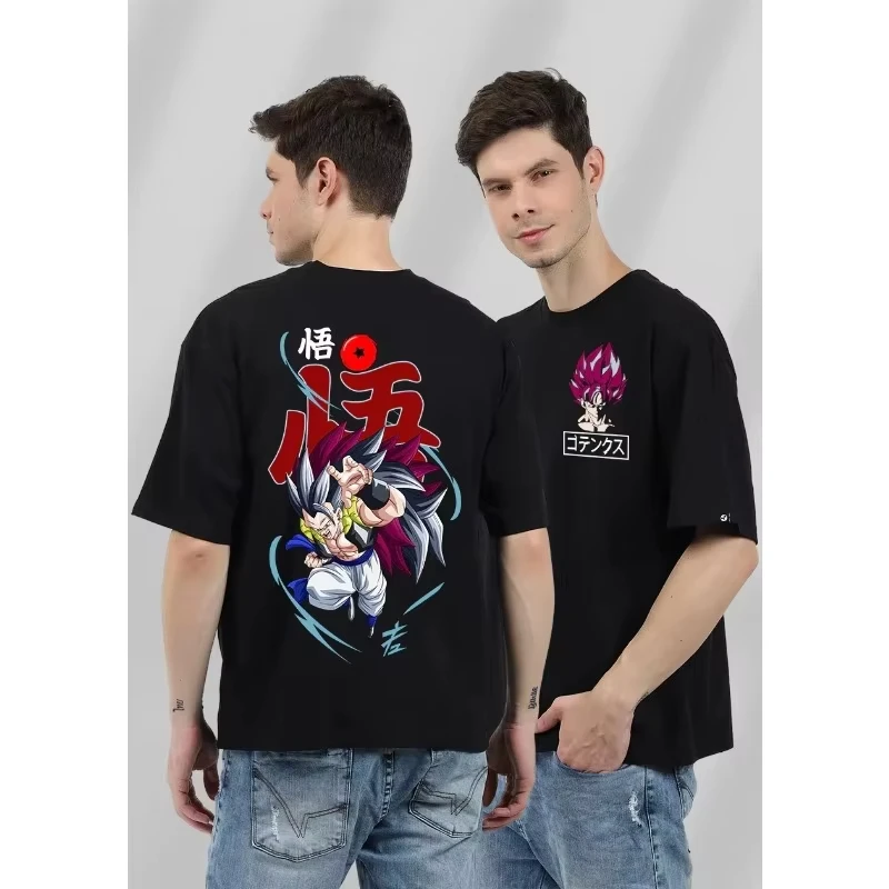 

New Adult Cotton Animation T-Shirt Gogeta Men Oversized T-shirt High Quality Comfortable Casual Short Sleeve Y2K