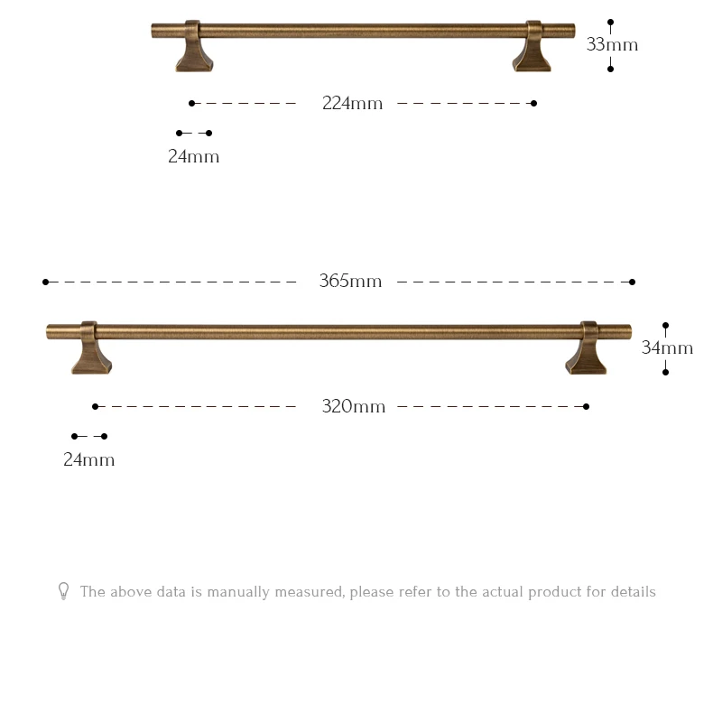Antique brass drawer handle and T knob — supplier illustration 27