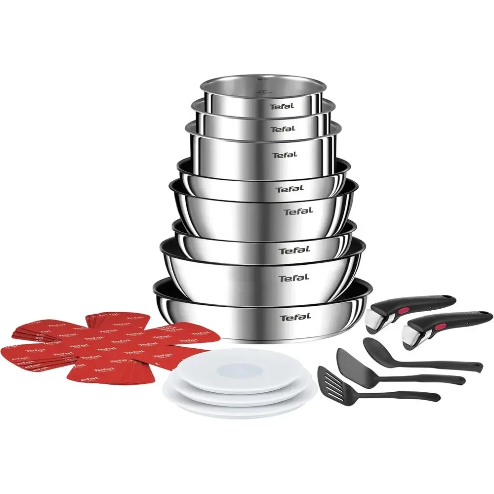 20-Piece Cookware Set with Removable Handles, Induction Compatible, Non-Stick, Stackable, Dishwasher Safe