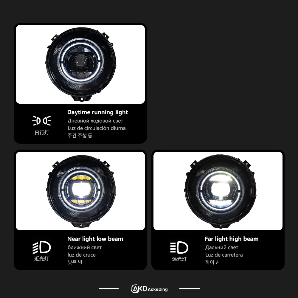 AKD سيارة نموذج رئيس مصباح لبنز W463 G500 المصابيح الأمامية G350 G55 G63 LED المصباح عين الملاك DRL Hid ثنائية زينون اكسسوارات السيارات