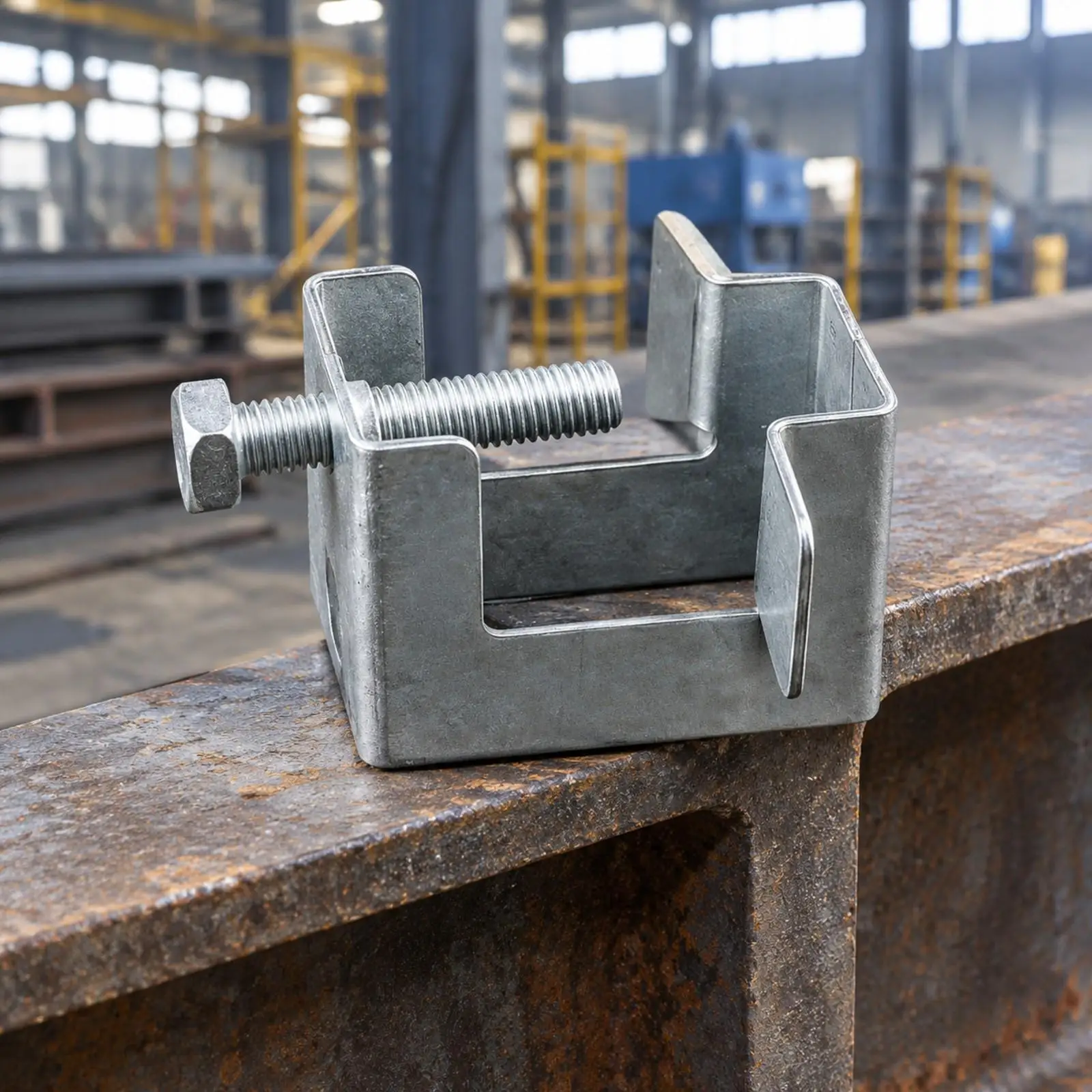 Galvanized Steel Beam Clamp Metal Fastener Hardware for Structural Components Reinforced Clamp with Lock