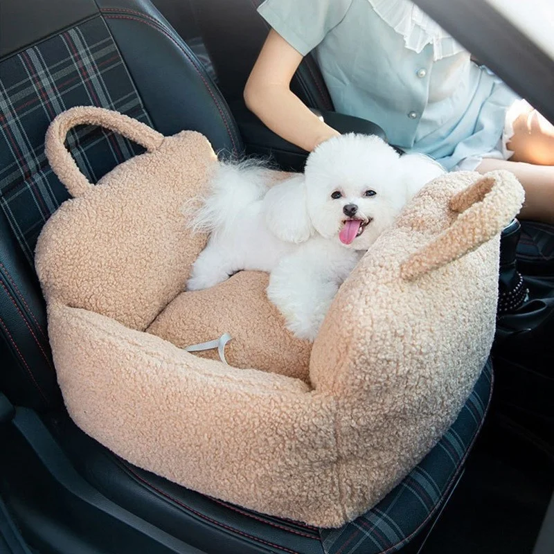 

Luxury Dog Car Seat Portable Dog Travel Bed Pet Carrier Bag with Removable & Washable Cover with Customized Logo
