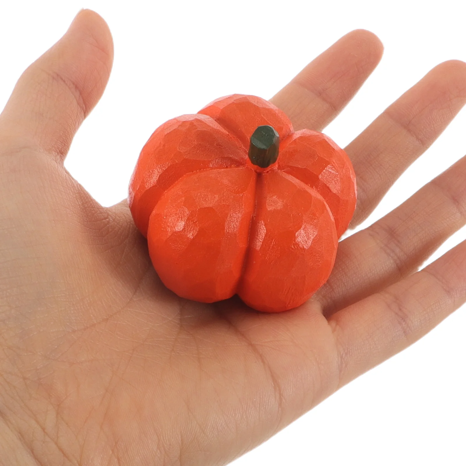 

Hand-Carved Wooden Pumpkin Statue Mini Rustic Pumpkin Ornament Fall Thanksgiving Halloween Harvest Table Decoration
