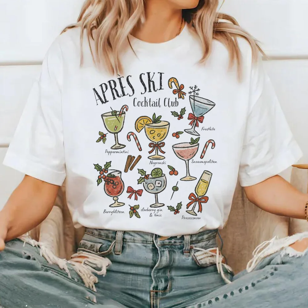 

Женская забавная футболка с принтом для коктейльной вечеринки и клубов, повседневная универсальная женская милая белая футболка с круглым вырезом и мультяшным рисунком