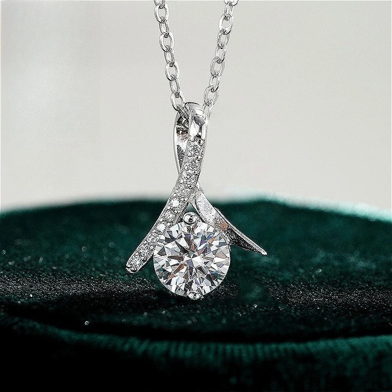 

1Pc 1Carat Moissanite Necklace, Perfect As A Gift for Parties, Engagements, Weddings, Anniversaries, and Other Special Occasions