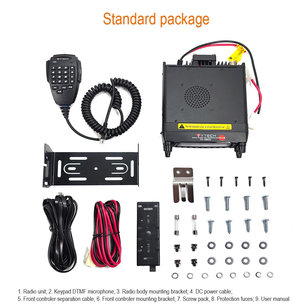 TYT TH-9800 Plus radiostacja samochodowa Walkie Talkie 50W czterozakresowy 29/50/144/430MHz podwójny wyświetlacz Scrambler TH9800