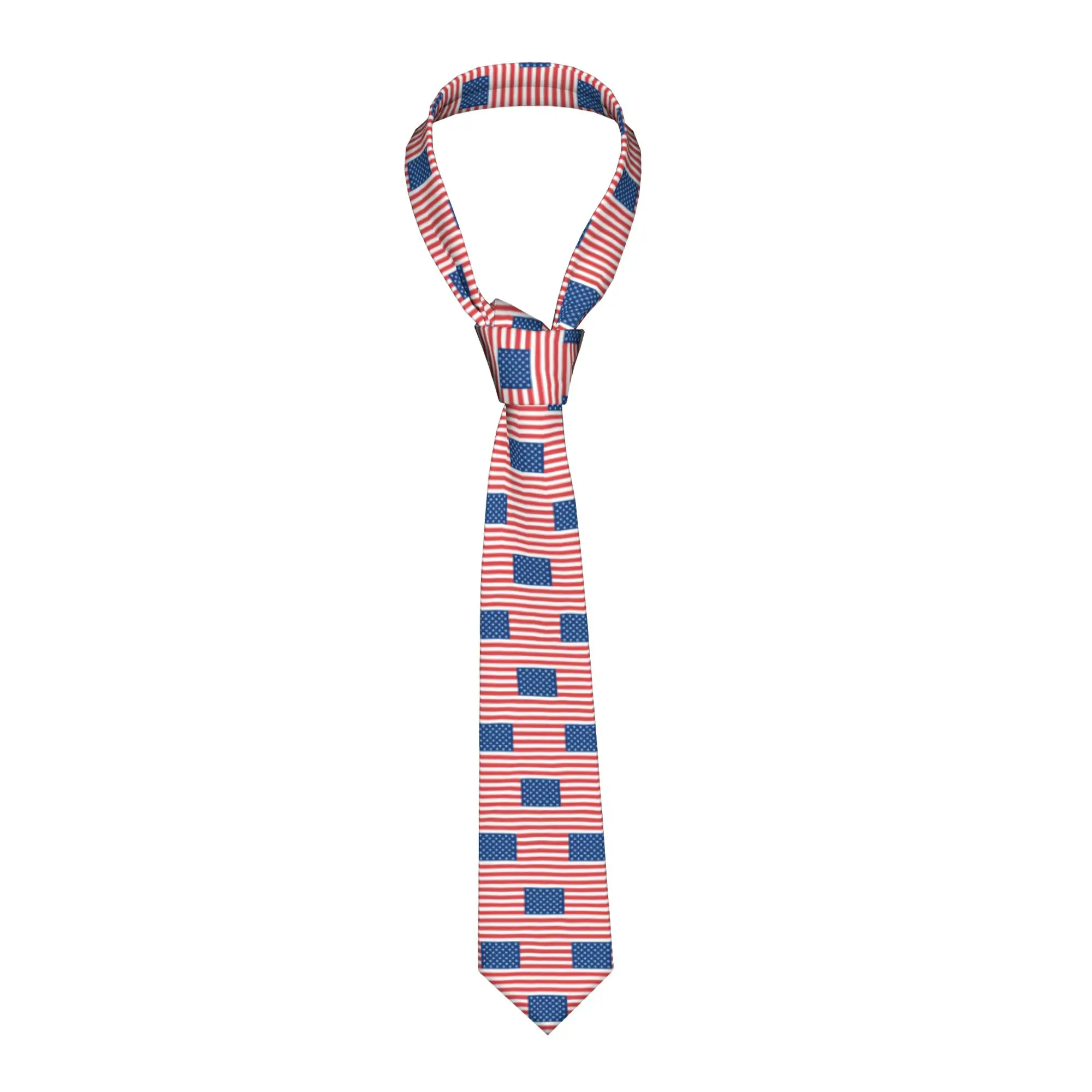USA American Flag Neck Ties Men Fashion United States US Stars Silk Party Necktie