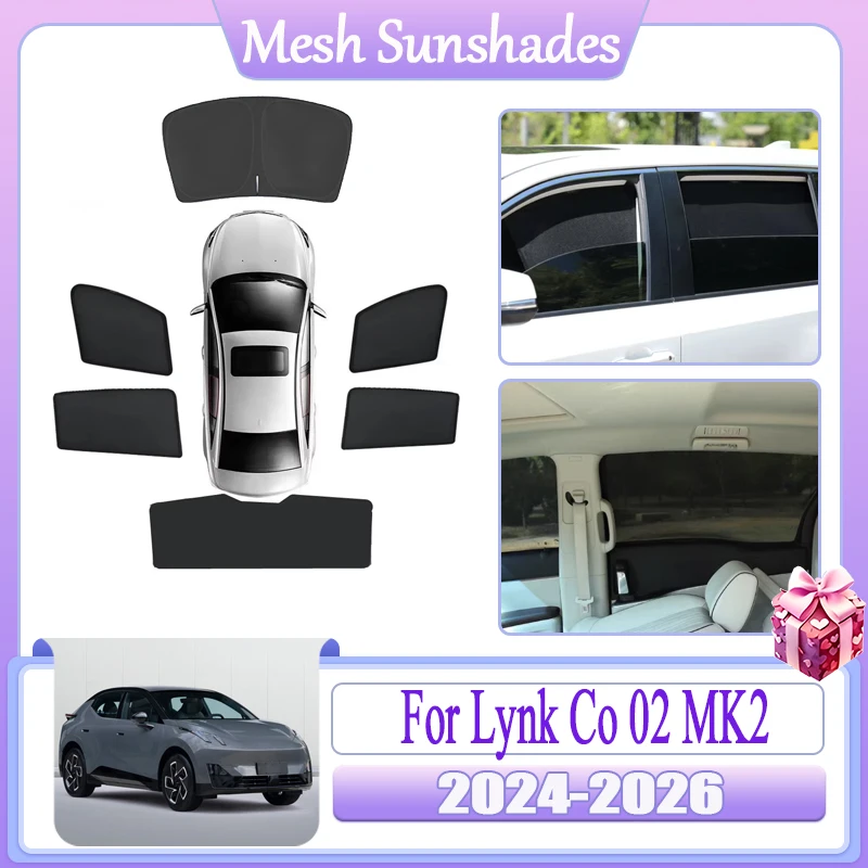 

Sunshades For Lynk Co 02 MK2 Z20 E335 2024 2025 2026 Protection Heat Insulation Mesh Magnetic Window Privacy Cover Accessories