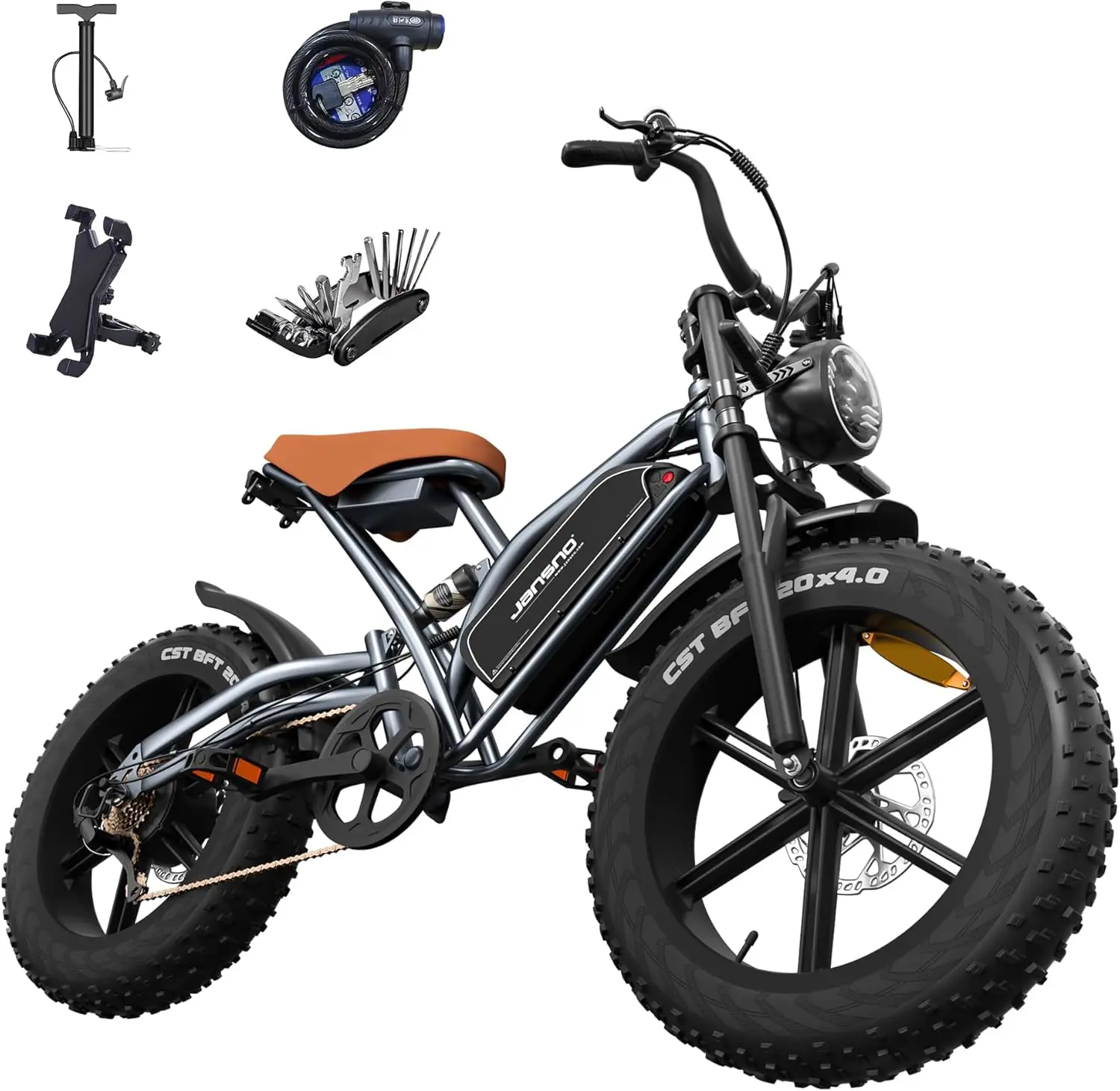 Electric Bike 20" x 4.0 Bike for Adults with 750W Brushless Motor,14Ah Removable Battery,7-Speed Transmission UL Certified