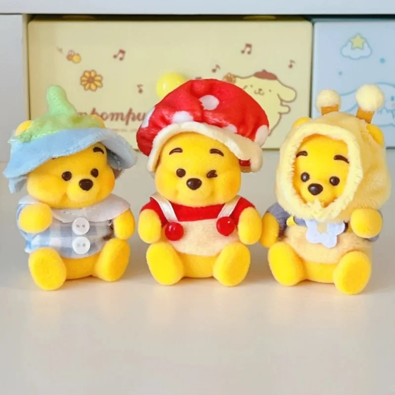 

Genuine Disney Winnie The Pooh Touching Garden Series Flocking Blind Bag Cute Winnie Desk Decor Surprise Bag Birthday Gift Toys