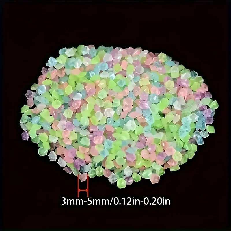 1000 sztuk 3-5 mm Mini świecące kamienie żywiczne do dekoracji ogrodu sukulentowego Micro Landscape Bonsai Decor Pathway Aquarium Home Decor — zdjęcie 4