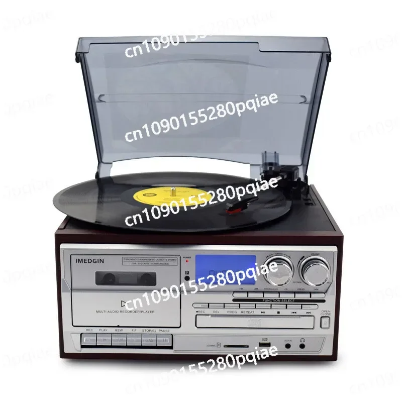 CE Free Customs Clearance Vinyl Record Player with CD Player Cassette Recording and Player  USB SD FM Radio