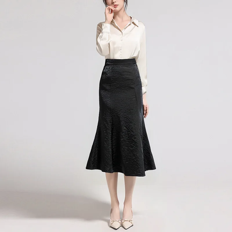 

Women's Skirt2026Summer new Korean-style fashionable and elegant bodycon midi skirt, high-waisted, slimming, versatile fishtail