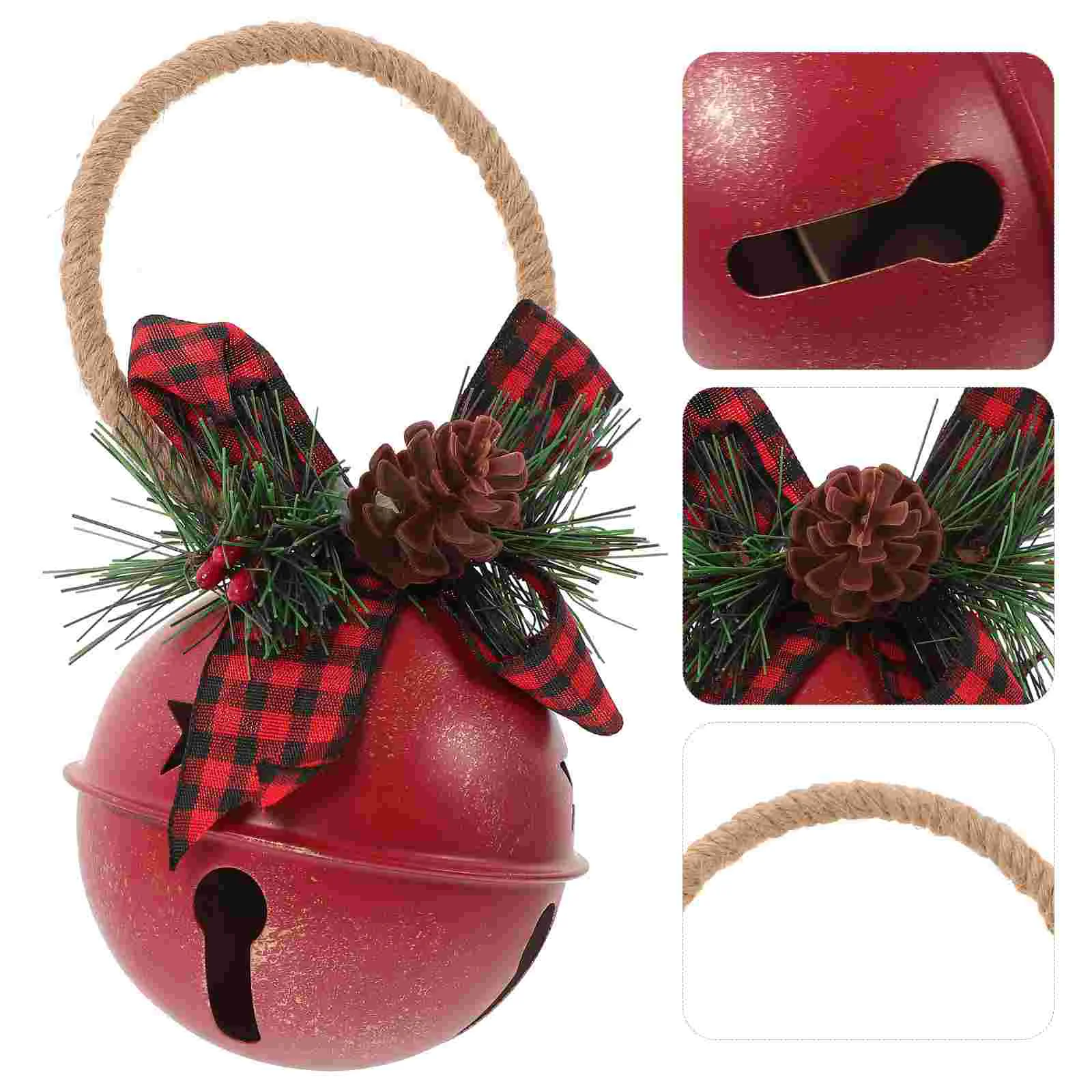 Garland Door Handle Pendant Doorbell Jingle Hanger Wreath Holiday Red Xmas Tree Ornament