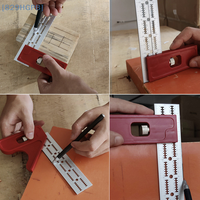 0-180 Degree Angle Gauge Woodworkers Edge Ruler Aluminum Alloy Protractor Angle Finder Ruler Precision Carpenter Measuring Tool