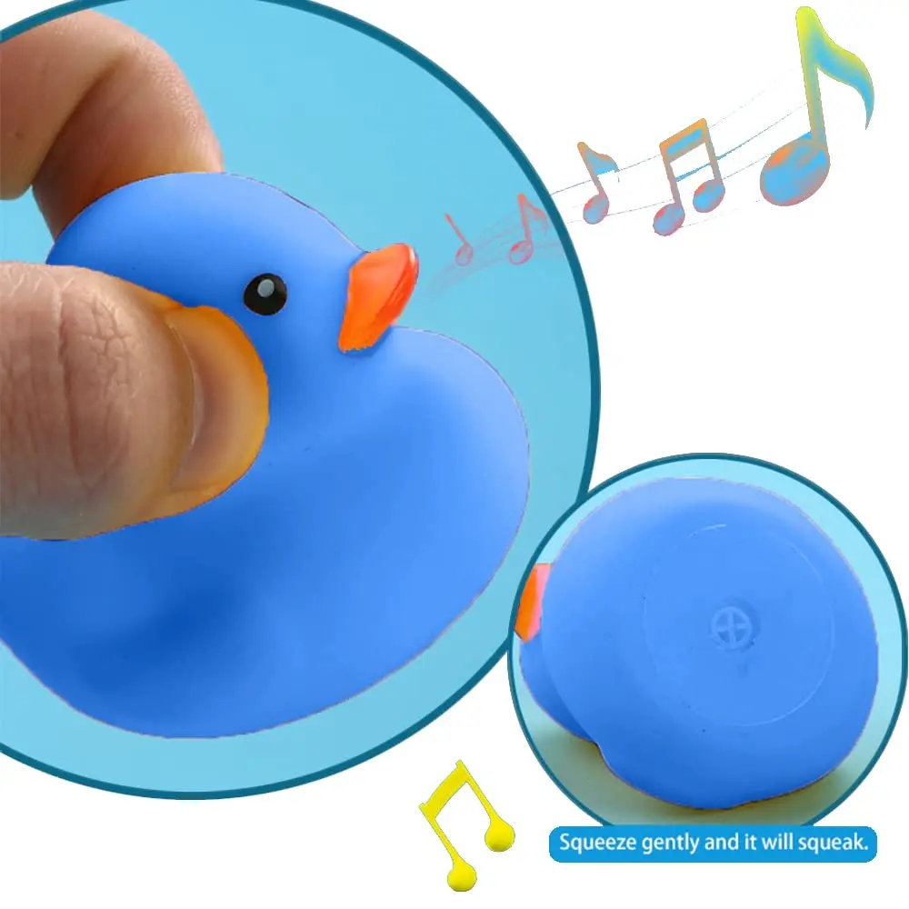 1-100 pcs Blue Rubber Ducks, Toys Squeaky Rubber Ducks Cute Float Duckies for  Birthday Party Favors Class Prizes Car Decor