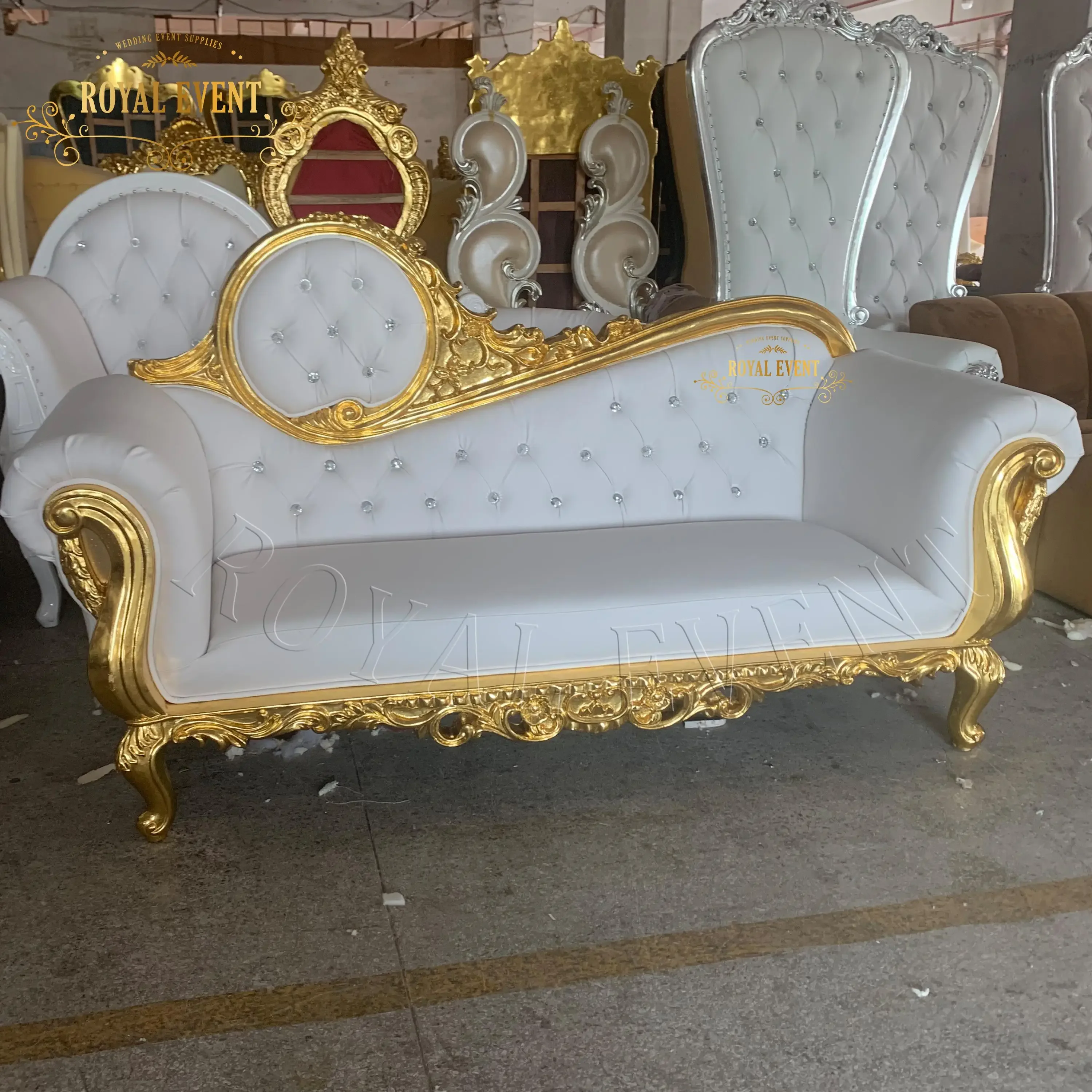 Hotel Furniture Royal Throne Chairs Wedding Sofa Loveseat For Bride And Groom