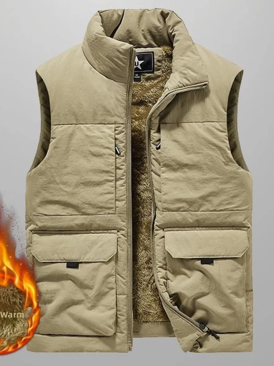 

Мужской жилет на подкладке Fce, осенне-зимний уличный теплый спецодежда, дэт с несколькими кетами, модный городской жилет