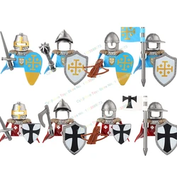 Medieval Knights Jerusalem Tripoli Royal Building Blocks Accessories Helmet Shield Sword Action Figures G0133+GH0261+GH0262